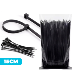 AMARRA 15CM NEGRA FUNDA 100 UNIDADES
